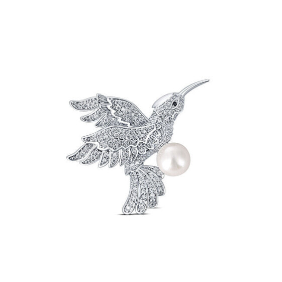 Брошь JL Luxury Pearls Charming Hummingbird Pearl