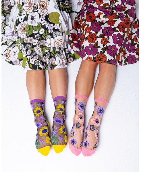 Women's Sunflower Sheer Socks Bundle