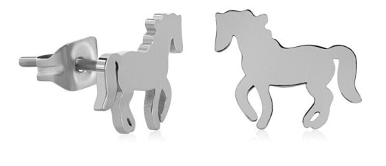 Decent steel earrings Horse