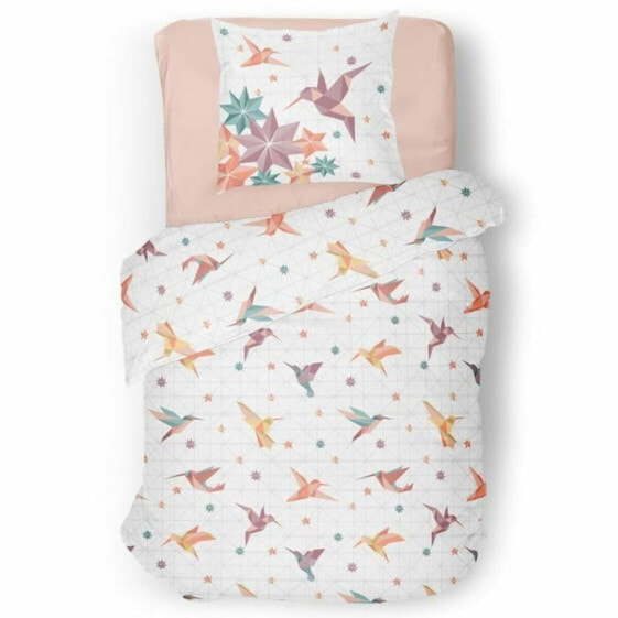 Комплект постельного белья для детей Roupillon Birdie 140 x 200 см Розовый 2 предмета
