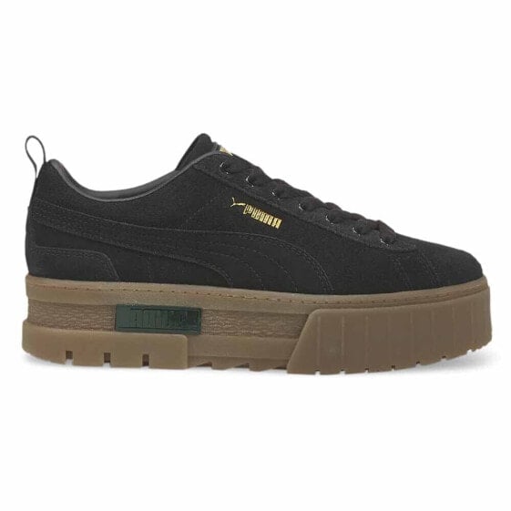 Puma Mayze Lace Up Womens Black Sneakers Casual Shoes 38078405