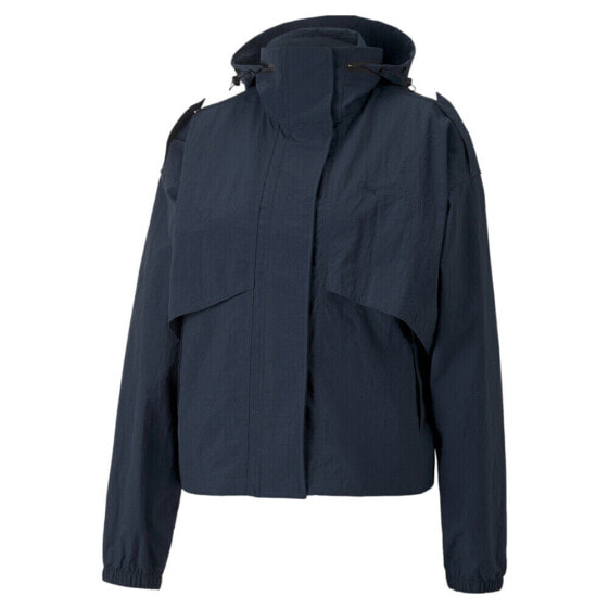 Куртка с короткими рукавами PUMA Inland Short Woven Full Zip для женщин разноцветная Атлетическая повседневная верхняя одежда 53
