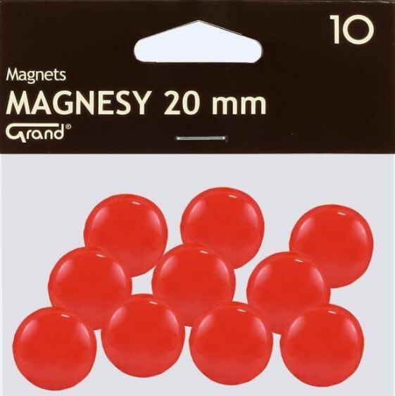 Канцелярские товары Grand Magnes 20 мм красный 10 шт. ГРАНД