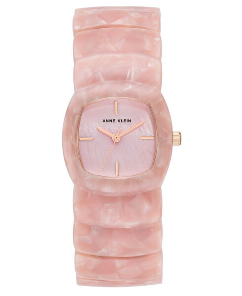 Women's Quartz Pink Acetate Link Expansion Watch, 30mm