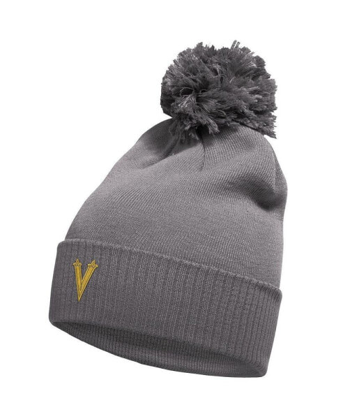 Men's Vegas Golden Knights Charcoal 2024 NHL Winter Classic Cuffed Knit Hat with Pom