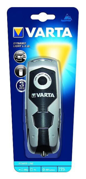Varta Dynamo Light LED - Hand flashlight - Black - Gray - Plastic - 3 lamp(s) - 28 lm - 26 m