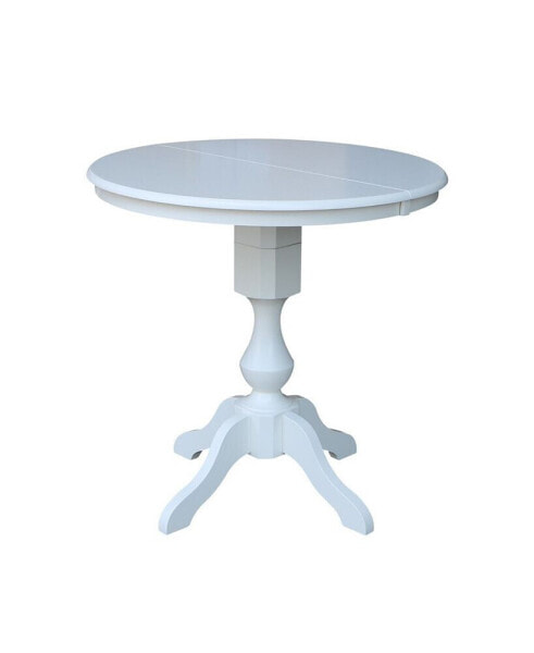 36" Round Top Pedestal Table with 12" Leaf