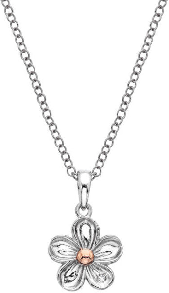 Silver flower necklace Forget me not DP749