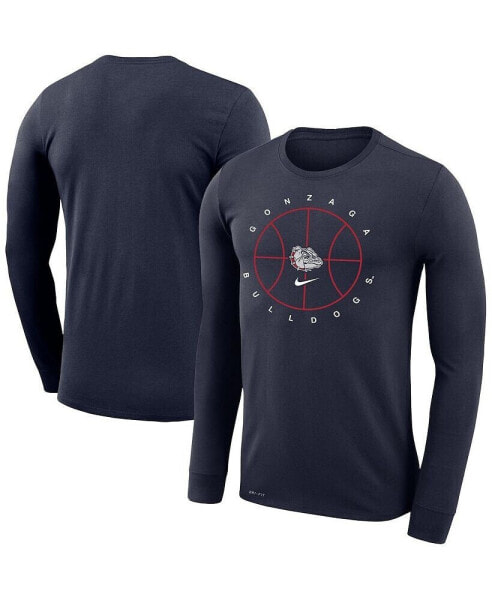 Men's Navy Gonzaga Bulldogs Basketball Icon Legend Performance Long Sleeve T-shirt