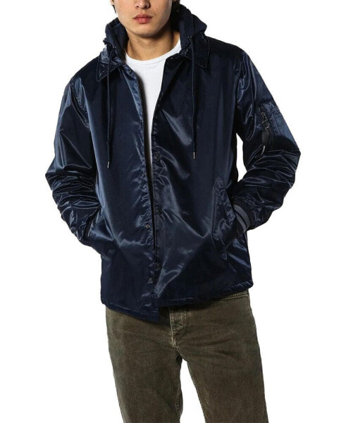 Men's Coach Jacket with Fleece Hood