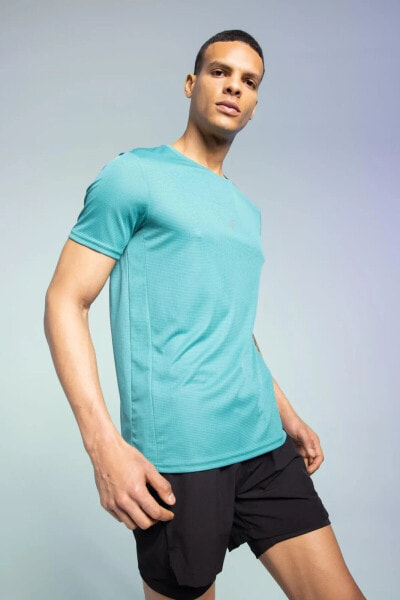 Fit Slim Fit Bisiklet Yaka Baskılı Kısa Kollu Sporcu Tişört X6142az23sp