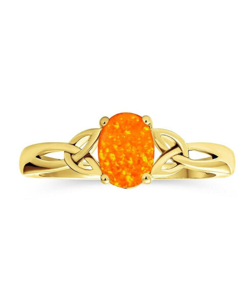 Кольцо Bling Jewelry Dainty BFF Triquetra Celtic Love Knot Oval Opal.