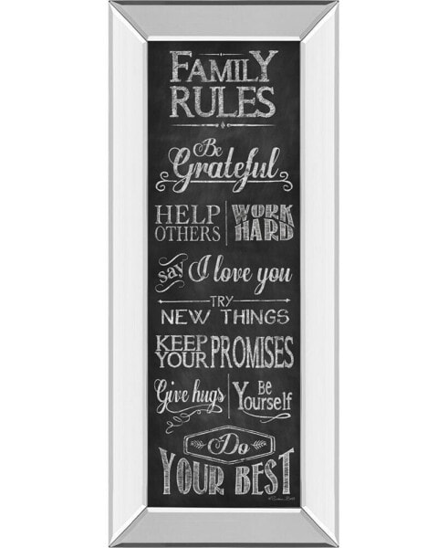 Family Rules by Susan Ball Mirror Framed Print Wall Art - 18" x 42"