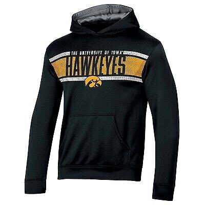 NCAA Iowa Hawkeyes Boys' Poly Hooded Sweatshirt - XS: Child Team Fan Gear, Long