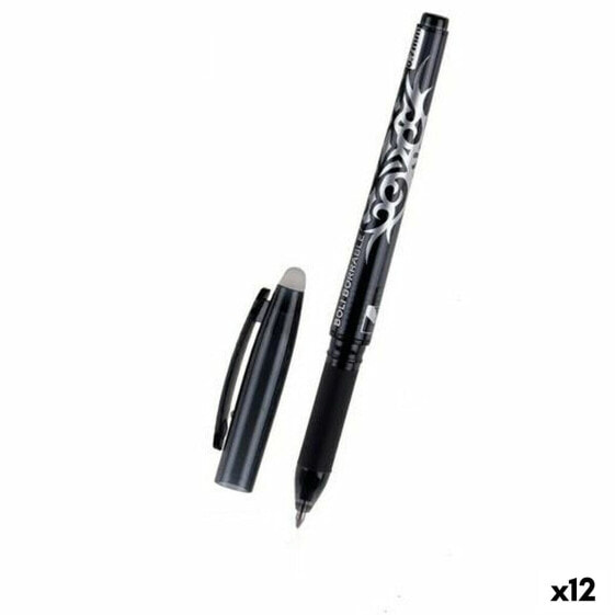 Ручка удобная MP Чёрный Стираемые чернила 0,7 мм (12 штук)