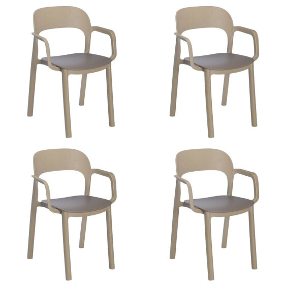 Garden chair Garbar Ona Brown Beige Chocolate Sand polypropylene 56 x 79 x 52 cm 56 x 52 x 79 cm 4 Units (4 Pieces)