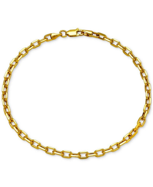 Paperclip Link Chain Bracelet in 14k Gold 9"