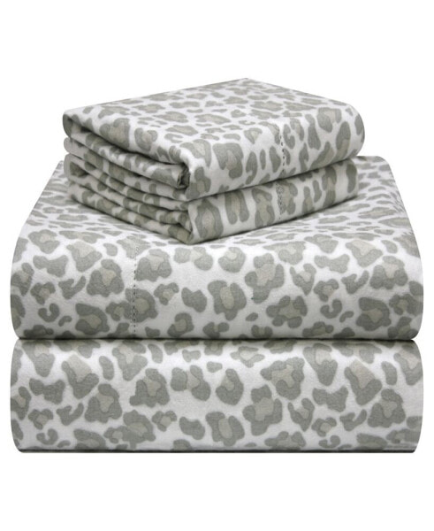 Whimsical Printed Flannel Sheet Set, King