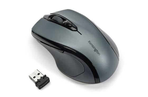 Kensington Pro Fit® Mid-Size Wireless Mouse - Graphite Grey - Right-hand - Optical - RF Wireless - 1600 DPI - Grey