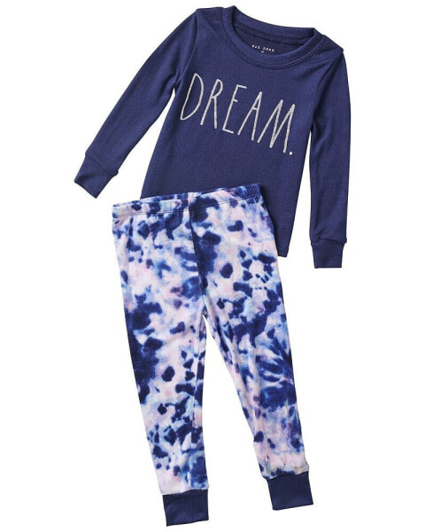 Toddler, Child Girls DREAM Hacci Long Sleeve Top and Jogger Printed Pajama Set