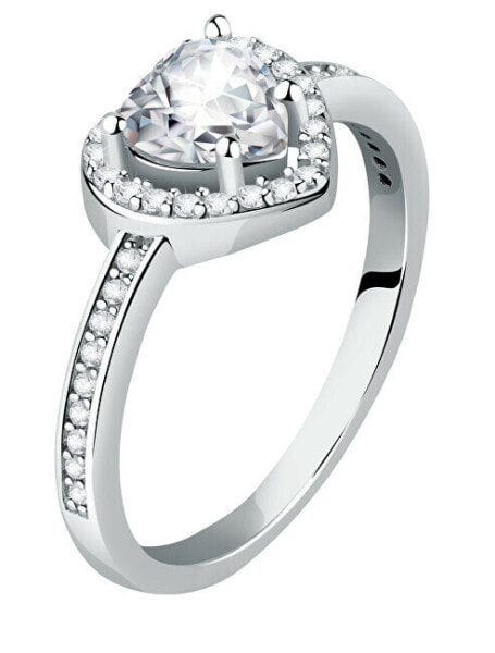 Glittering silver heart ring Tesori SAVB140