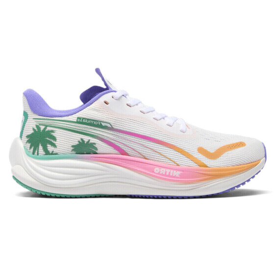 Кроссовки женские бренда PUMA модель F1 Velocity Nitro 3 Miami Велосипедные Графические Женские Белые Сникерсы С шнуровкой