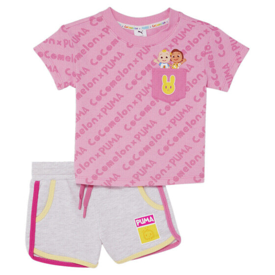 Puma Cocomel X 2 Piece T Shirt And Shorts Set Toddler Girls Size 18 Months Casu