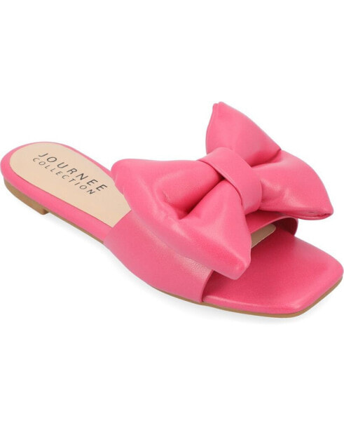 Women's Fayre Wide Width Oversized Bow Slip On Flat Sandals