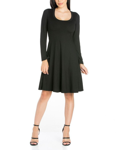 Women's Classic Long Sleeve Flared Mini Dress