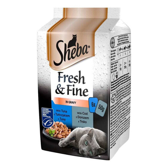 SHEBA Fresh And Fine Mini Fish Dishes In Sauce 6x50g Wet Cat Food