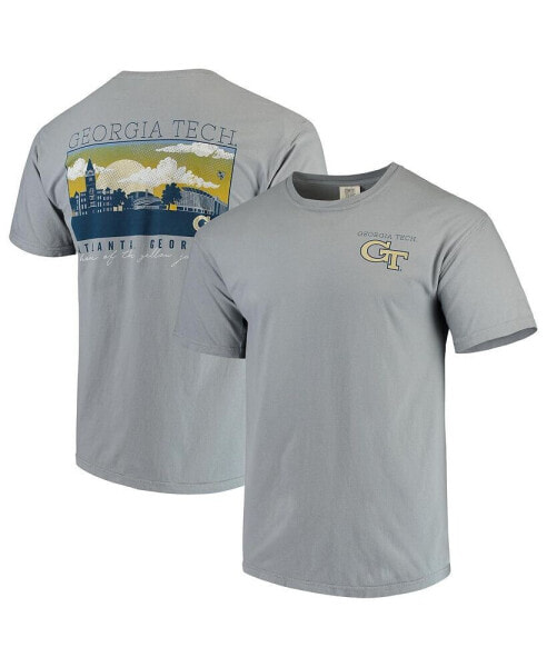 Men's Gray Georgia Tech Yellow Jackets Team Comfort Colors Campus Scenery T-shirt