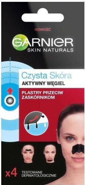 Garnier Skin Naturals plastry przeciw zaskórnikom z aktywnym węglem 4szt