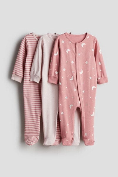 3-pack Cotton Pajama Jumpsuits