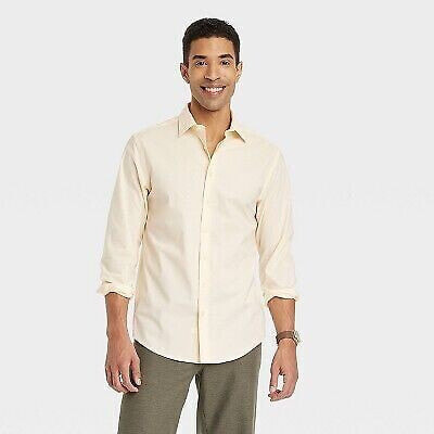 Men's Long Sleeve Tie Collared Button-Down Shirt - Goodfellow & Co Ivory XL