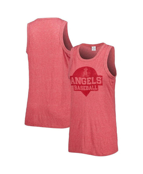 Women's Red Los Angeles Angels Tri-Blend Tank Top
