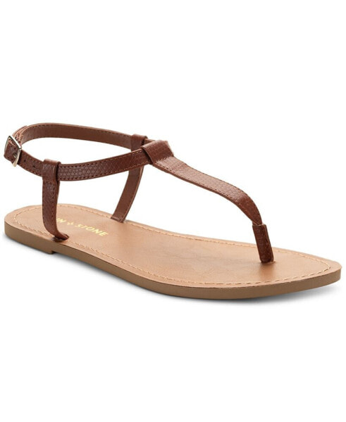 Босоножки женские Sun + Stone Krisleyy T-Strap Slingback Flat Sandals, созданные для Macy's