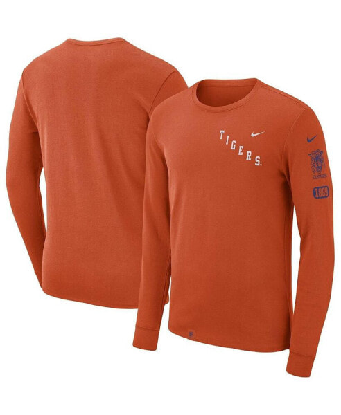 Men's Orange Clemson Tigers Repeat Logo 2-Hit Long Sleeve T-shirt