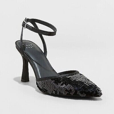 Women's Belinda Slingback Pumps - A New Day Black 10