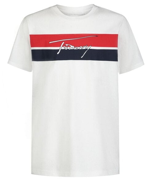 Little Boys Stripe And Script Short Sleeve T-shirt