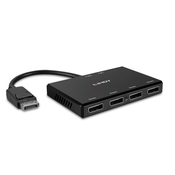 Lindy 38431 - DisplayPort - 1920 x 1080 (HD 1080) - 3840 x 2160 - Black - Acrylonitrile butadiene styrene (ABS) - CE - UKCA - FCC - RoHS & REACH - USB