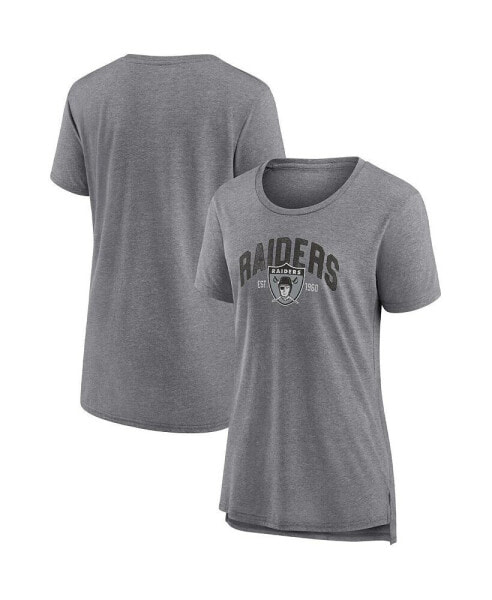 Women's Heathered Gray Las Vegas Raiders Drop Back Modern Tri-Blend T-shirt
