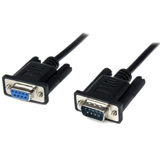 2m Black DB9 RS232 Serial Null Modem Cable F/M - Black - 2 m - DB-9 - DB-9 - Male - Female