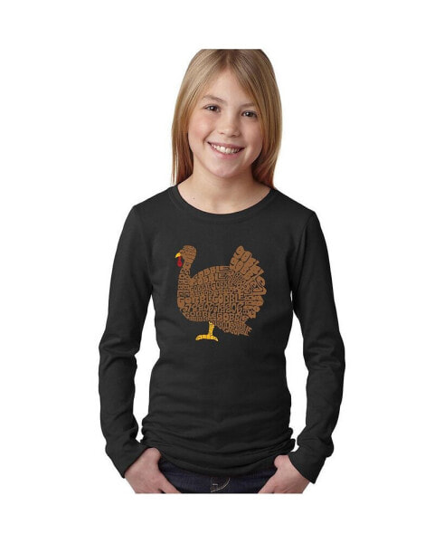 Thanksgiving - Girl's Child Word Art Long Sleeve T-Shirt