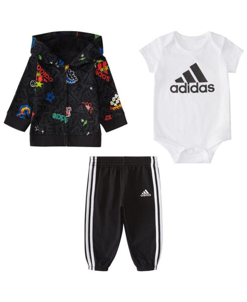 Костюм для малышей Adidas набор - куртка, комбинезон и брюки, 3 предмета