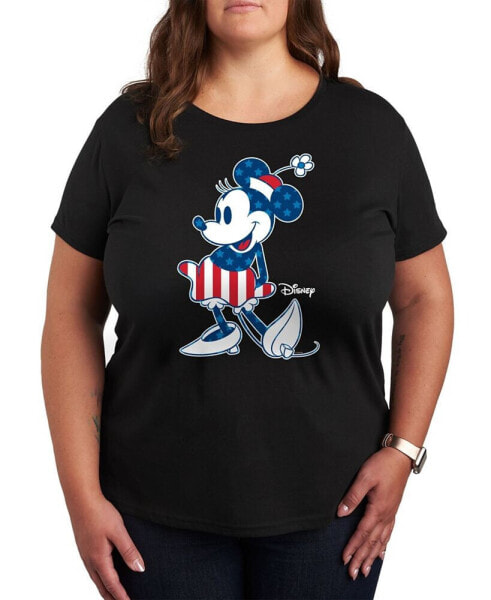 Trendy Plus Size Disney Minnie Mouse USA Graphic T-Shirt
