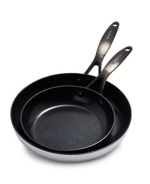 Venice Pro Noir Tri-Ply Stainless Steel 2 Piece Nonstick Frying Pan Set