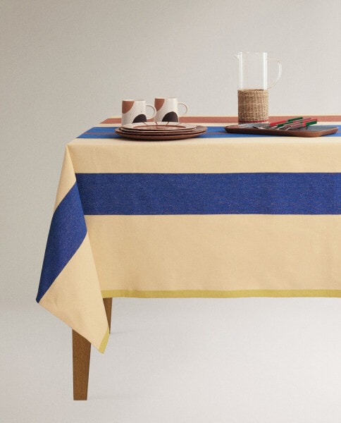 Striped cotton tablecloth x collagerie