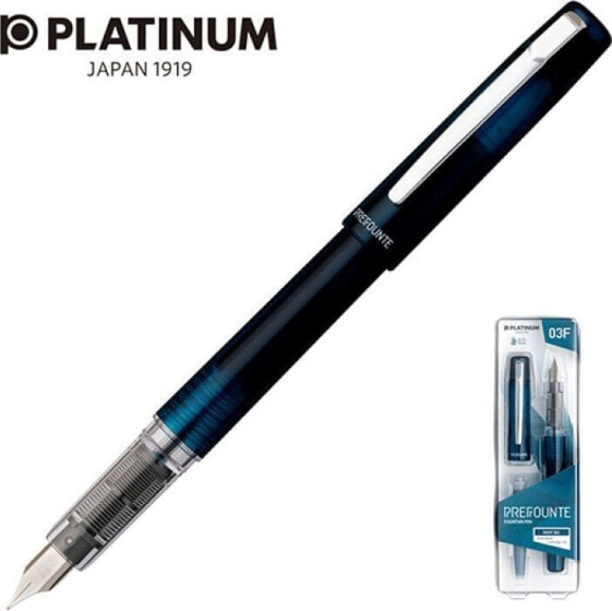 Platinum Pióro wieczne Platinum Prefounte Night Sea, F, w plastikowym opakowaniu, na blistrze, niebieskie
