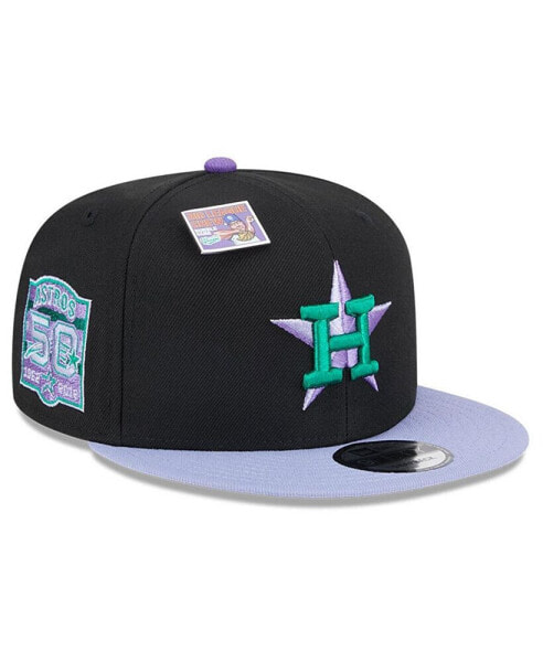 Men's Black/Purple Houston Astros Grape Big League Chew Flavor Pack 9FIFTY Snapback Hat