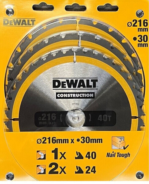 DeWalt DT1962-QZ Kreissägeblatt-Set 3-teilig für Stationärsägen